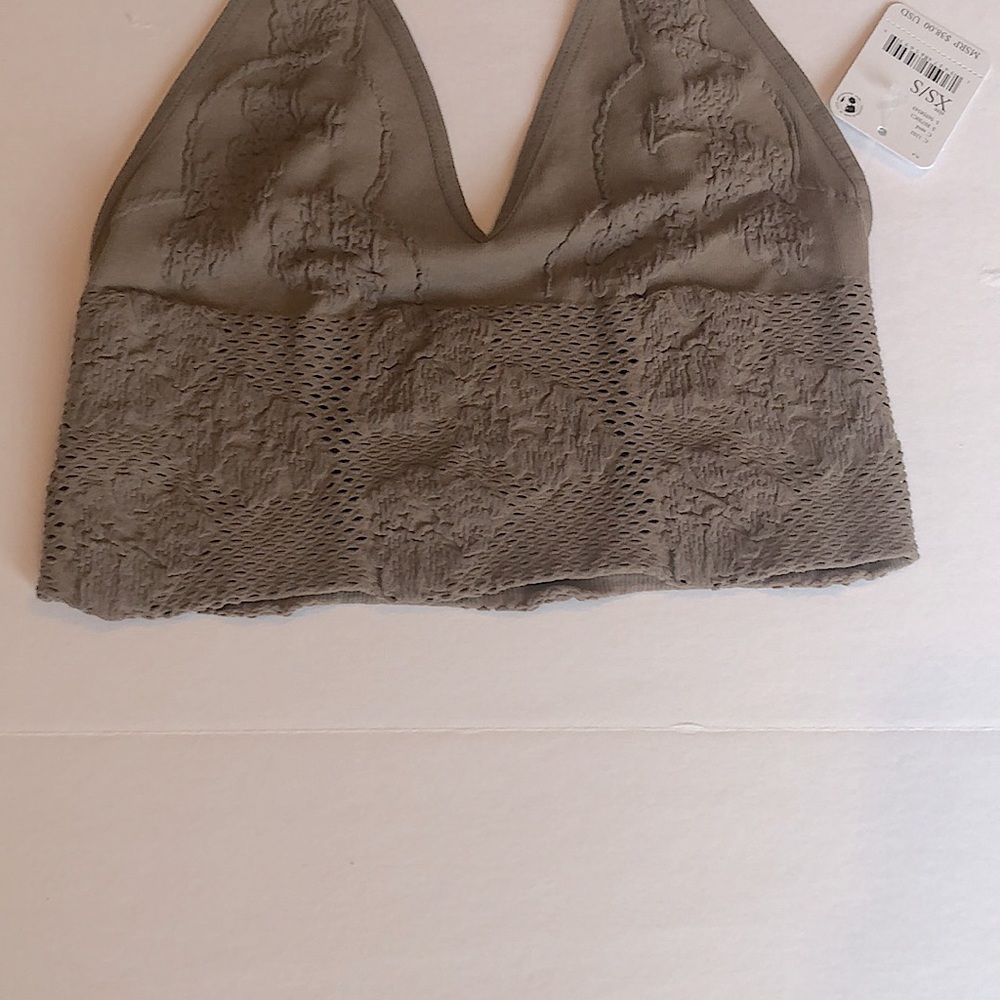 NWT Free People Seamless Bra With Embroidery In Sand Size XS/S - Picture 8 of 11